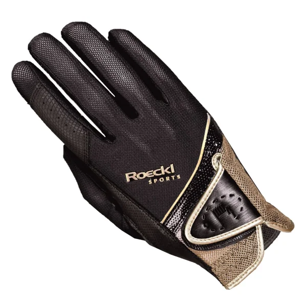 Roeckl MADRID Reithandschuh 8 schwarz gold
